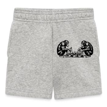 Monkeys play chess T-Shirt - Baby Shorts - heather grey - Front