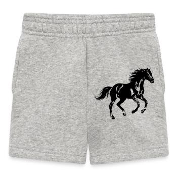 Horse Gallop Silhouette Wild - Baby Shorts - heather grey - Front