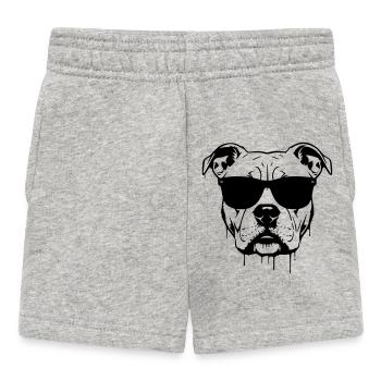 Pitbull Glasses Graffiti - Baby Shorts - heather grey - Front