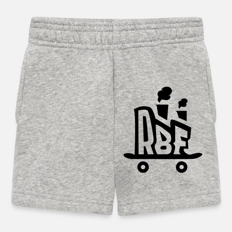Logo de l’usine Roller Board Noir - Short Bébé - gris chiné