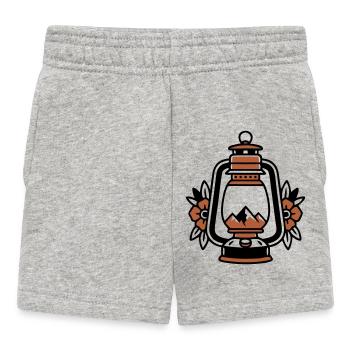 Lantern Mountains Vintage Coat of Arms - Baby Shorts - heather grey - Front