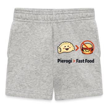 Pierogi plutôt que la restauration rapide - Short Bébé - gris chiné - Devant