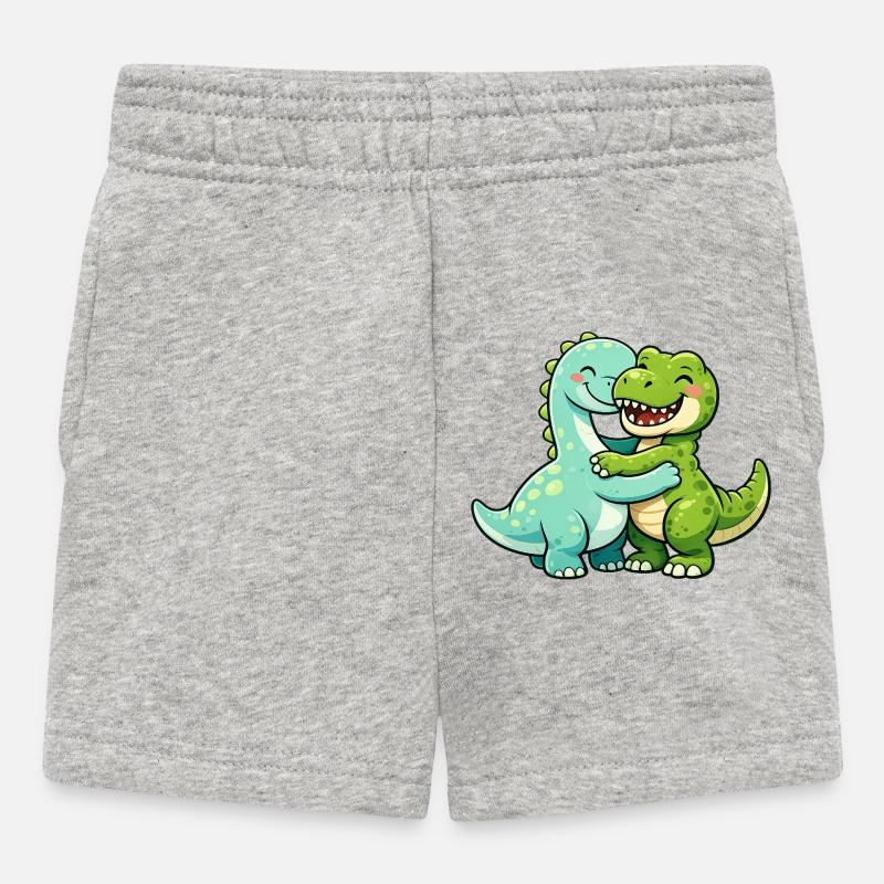 Cuddly dinosaurs - Baby Shorts - heather grey