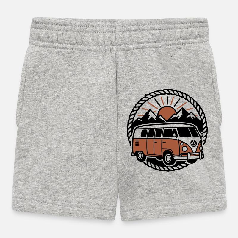 Célèbre Retro Vanlife Camper Bus - Short Bébé - gris chiné