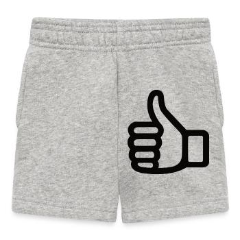 Daumen Hoch Handzeichen – Thumbs Up Symbol - Baby Shorts - Grau meliert - Vorne