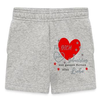 Für DICH zum Geburtstag Liebe - Baby Shorts - Grau meliert - Vorne