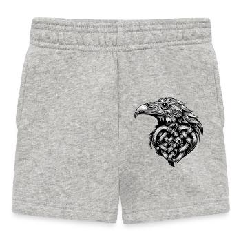 Adler-Illustration Schwarzer Tattoo-Stil - Baby Shorts - Grau meliert - Vorne