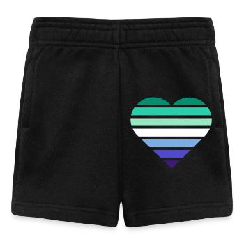 Pride Flag Heart · Gay - Baby Shorts - Schwarz - Vorne