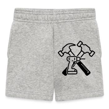 Werkzeug Hämmer Bohrer Outline - Baby Shorts - Grau meliert - Vorne