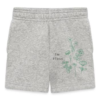 Yoga Spruch im Fluss, Blumen Design - Baby Shorts - Grau meliert - Vorne