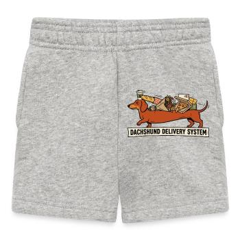 Système de livraison teckel design de chien drôle - Short Bébé - gris chiné - Devant