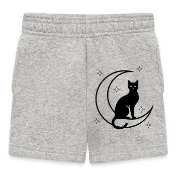 Katze Mond Sterne Silhouette - Baby Shorts - Grau meliert - Vorne
