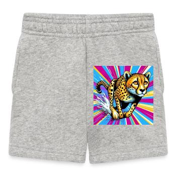 guépard - Short Bébé - gris chiné - Devant