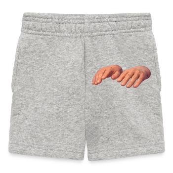 Hands in soft earth tones - Baby Shorts - heather grey - Front