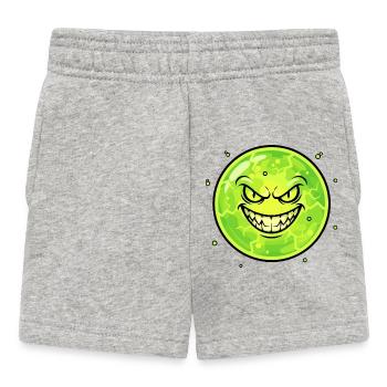 Grimmischer Mond mit Grinsen - Baby Shorts - Grau meliert - Vorne