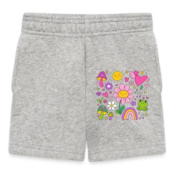 Cute Y2K Flower | bunte Blumen - Baby Shorts - Grau meliert - Vorne