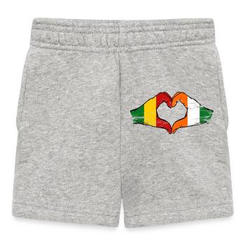 Mali Côte d'Ivoire Flag Hands Heart - Baby Shorts - heather grey - Front