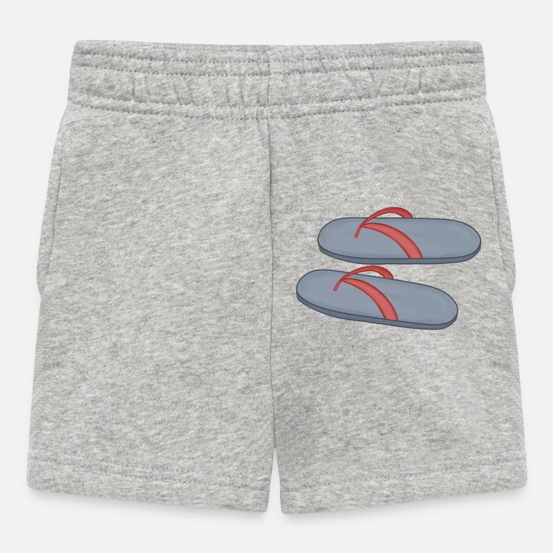 Beach Flip Flop Design - Baby Shorts - heather grey
