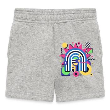 Design de formes graphiques colorées rétro de Memphis - Short Bébé - gris chiné - Devant