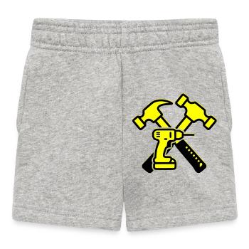 Werkzeug Bohrer Hämmer Gelb - Baby Shorts - Grau meliert - Vorne