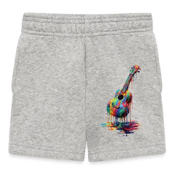 Ukulele mit tropfender Farbe - Baby Shorts - Grau meliert - Vorne