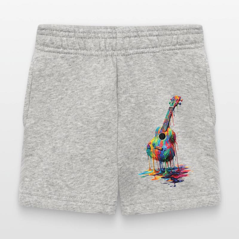 Ukulele with dripping paint Baby Shorts