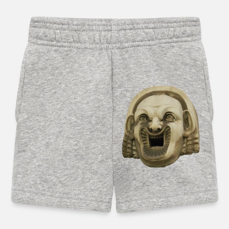 Masque de Pierre Rieur - Short Bébé - gris chiné