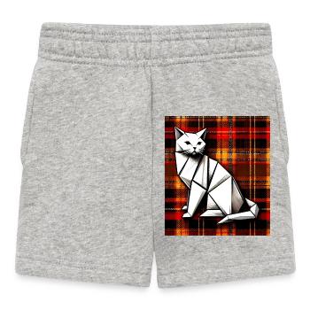 cat - Baby Shorts - heather grey - Front