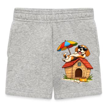 Beagle Urlaub Hund Zuhause Fun Design - Baby Shorts - Grau meliert - Vorne