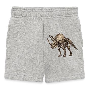 Skeleton Triceratops Illustration - Baby Shorts - heather grey - Front