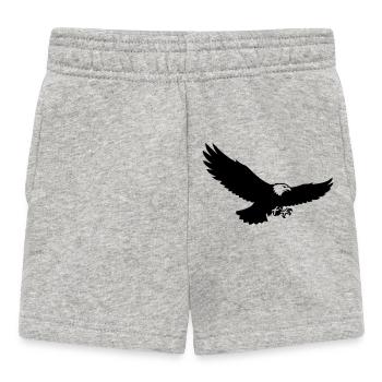 Eagle Silhouette Bird of Prey Logo - Baby Shorts - heather grey - Front