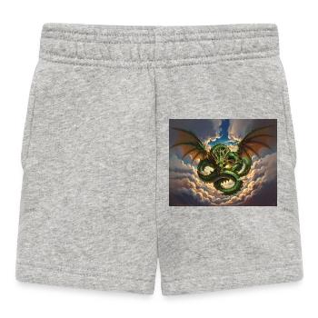 Dragon Storm over Clouds - Baby Shorts - heather grey - Front