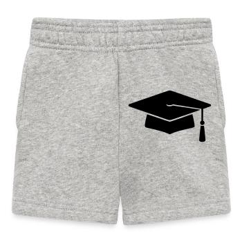Silhouette de diplôme Chapeau de doctorat - Short Bébé - gris chiné - Devant