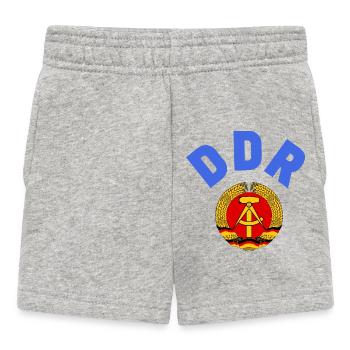 Retro DDR Fußball Shirt, Ostalgie Fan Design - Baby Shorts - Grau meliert - Vorne