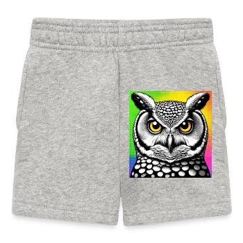owl - Baby Shorts - heather grey - Front