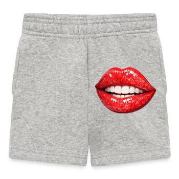 Leuchtend rote Lippen Lächeln - Baby Shorts - Grau meliert - Vorne