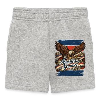 Adler über Flaggenband American Samoa - Baby Shorts - Grau meliert - Vorne