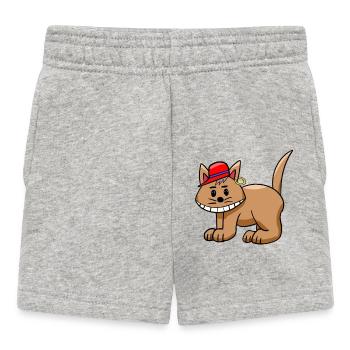 Katze lustig witzig Katzen Teenie - Baby Shorts - Grau meliert - Vorne