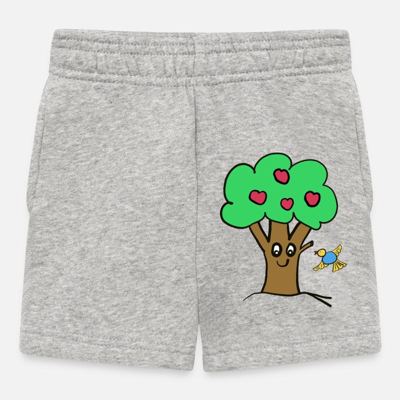 Apple Tree Tree Nature Bird - Baby Shorts - heather grey