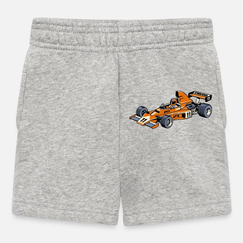 Voiture de course Vintage Orange - Short Bébé - gris chiné