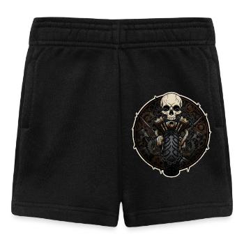 Motorcycle Biker V-Twin Motor Skull Skull Rocker - Baby Shorts - black - Front