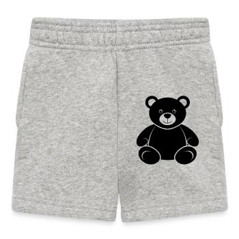 teddy bear - Baby Shorts - heather grey - Front