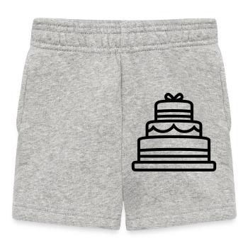 gâteau d'anniversaire  - Short Bébé - gris chiné - Devant