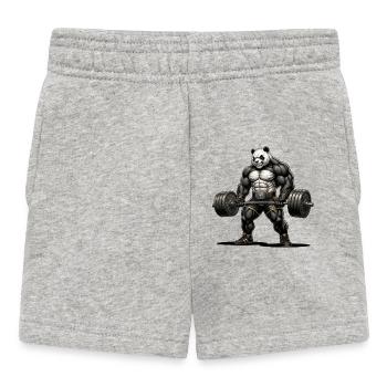 Panda Strength – Bodybuilding Design - Baby Shorts - Grau meliert - Vorne