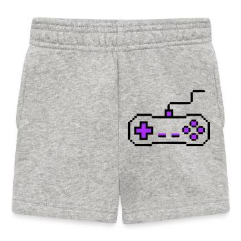 Retro Gamepad Controller Zocker - Baby Shorts - Grau meliert - Vorne