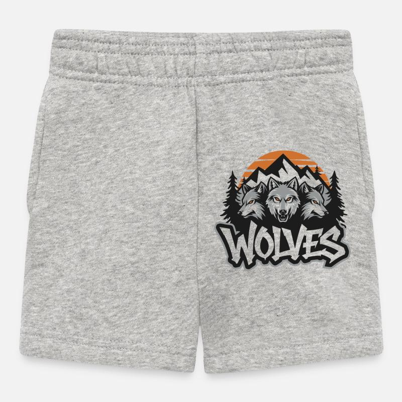 Trois Loups - Short Bébé - gris chiné