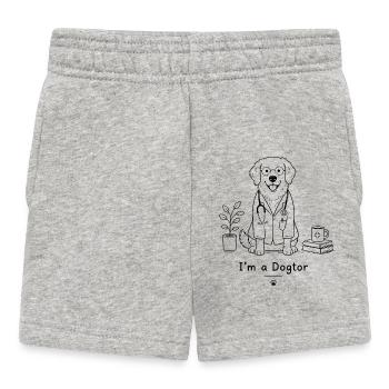 Tierarzt Hund im Strichstil - Baby Shorts - Grau meliert - Vorne