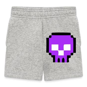 Pixel Skull Game Over - Baby Shorts - heather grey - Front