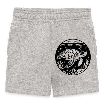 Sea Turtle - Baby Shorts - heather grey - Front