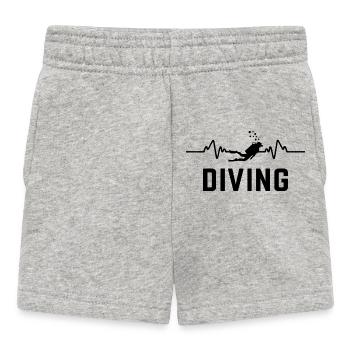 Tauchen, Herzschlag, Tauchen - Baby Shorts - Grau meliert - Vorne